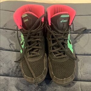 ASICS Black and Pink green wrestling Shoes